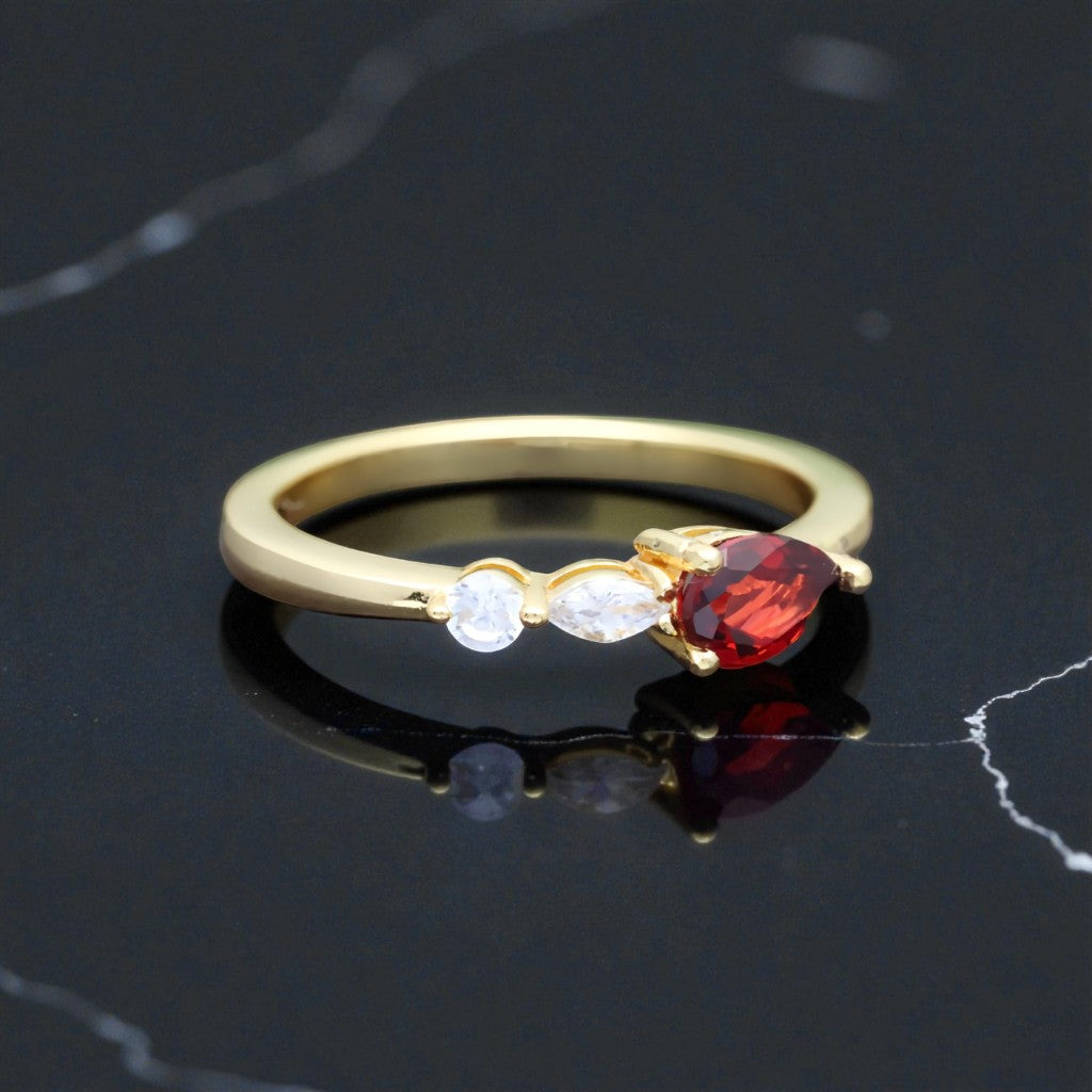 Pear Radiance Garnet Ring