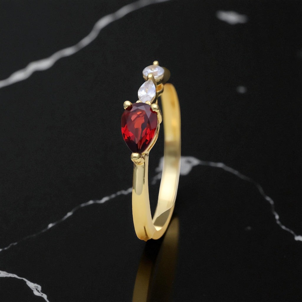Pear Radiance Garnet Ring