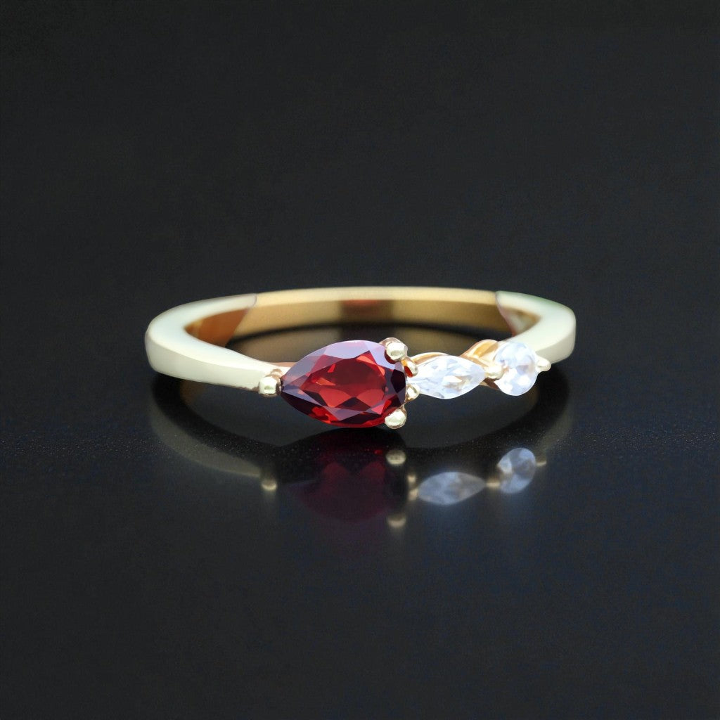 Pear Radiance Garnet Ring