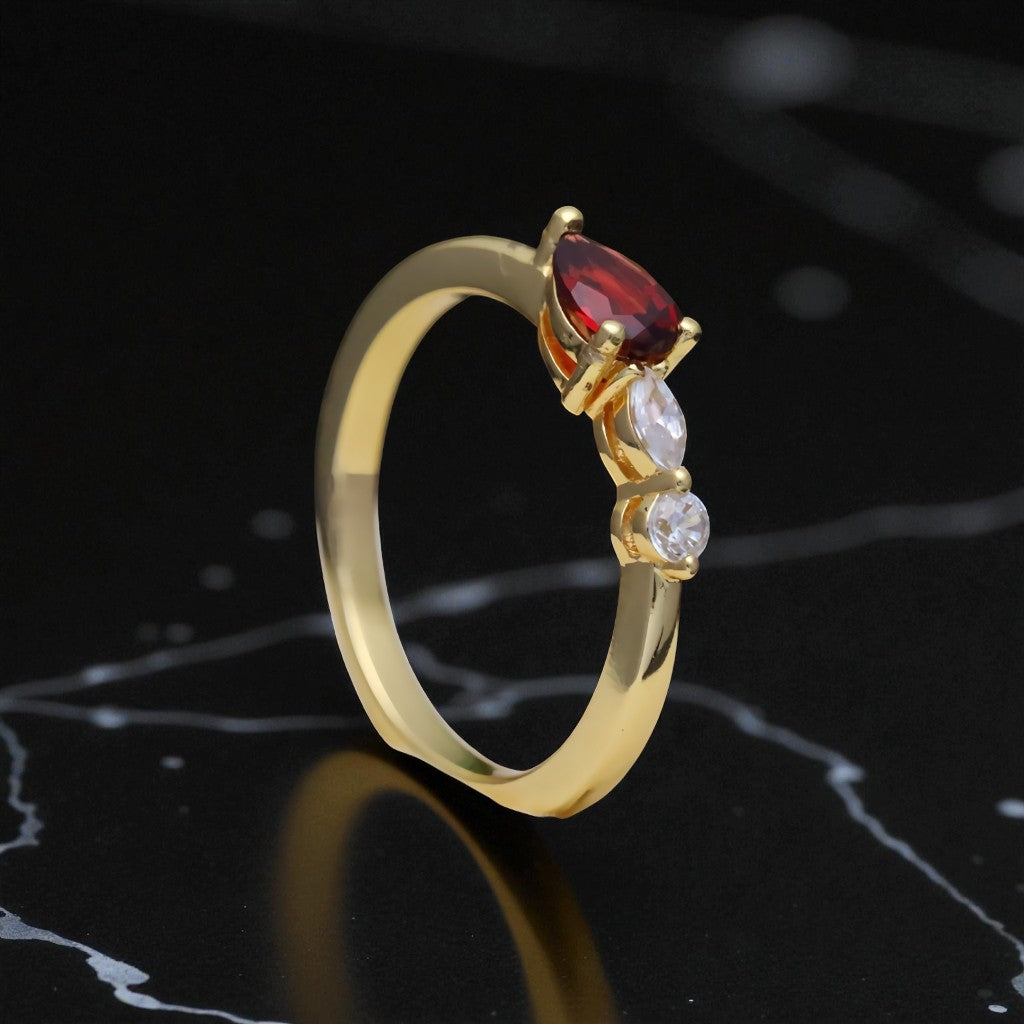 Pear Radiance Garnet Ring